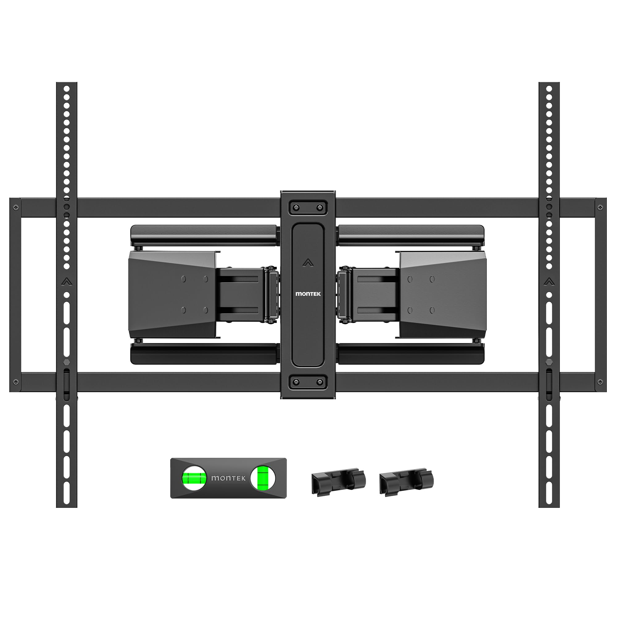 monTEK Soporte TV Ultrafino Reforzado para 50-100" | Soporte TV articulado con giro, inclinación y extensión, hasta 85 kg, doble brazo y VESA máx. 800x600.