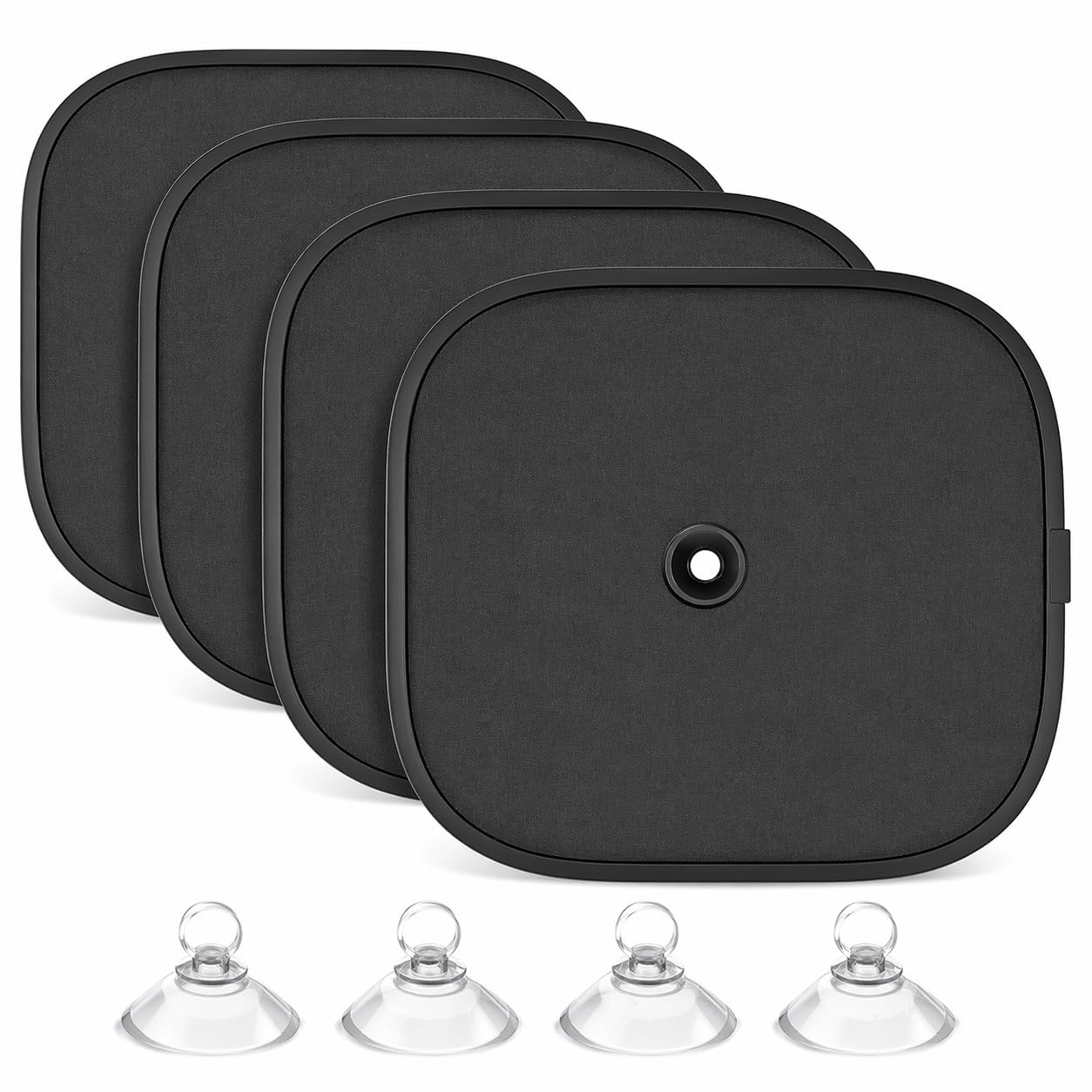 AutokraftZ 4 Pcs Universal Car Window Sun Shades - Privacy, UV Protection Foldable Sunshade Curtains for car with Suction Cups - Block 98% UV Rays for Napping, Camping fit for All Cars Black-image-12