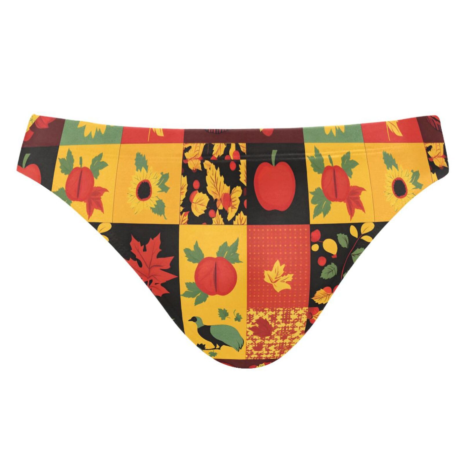 UMIRIKO Mens Swim Briefs Autumn Leaves Thankgiving Bikini Swimwear L 202b8184