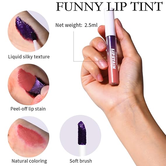 JEMPET Peel Off Lip Stain Lip Tint Set - 3 Pcs Long Lasting, Transfer Proof & Waterproof Matte Finish Lip Gloss