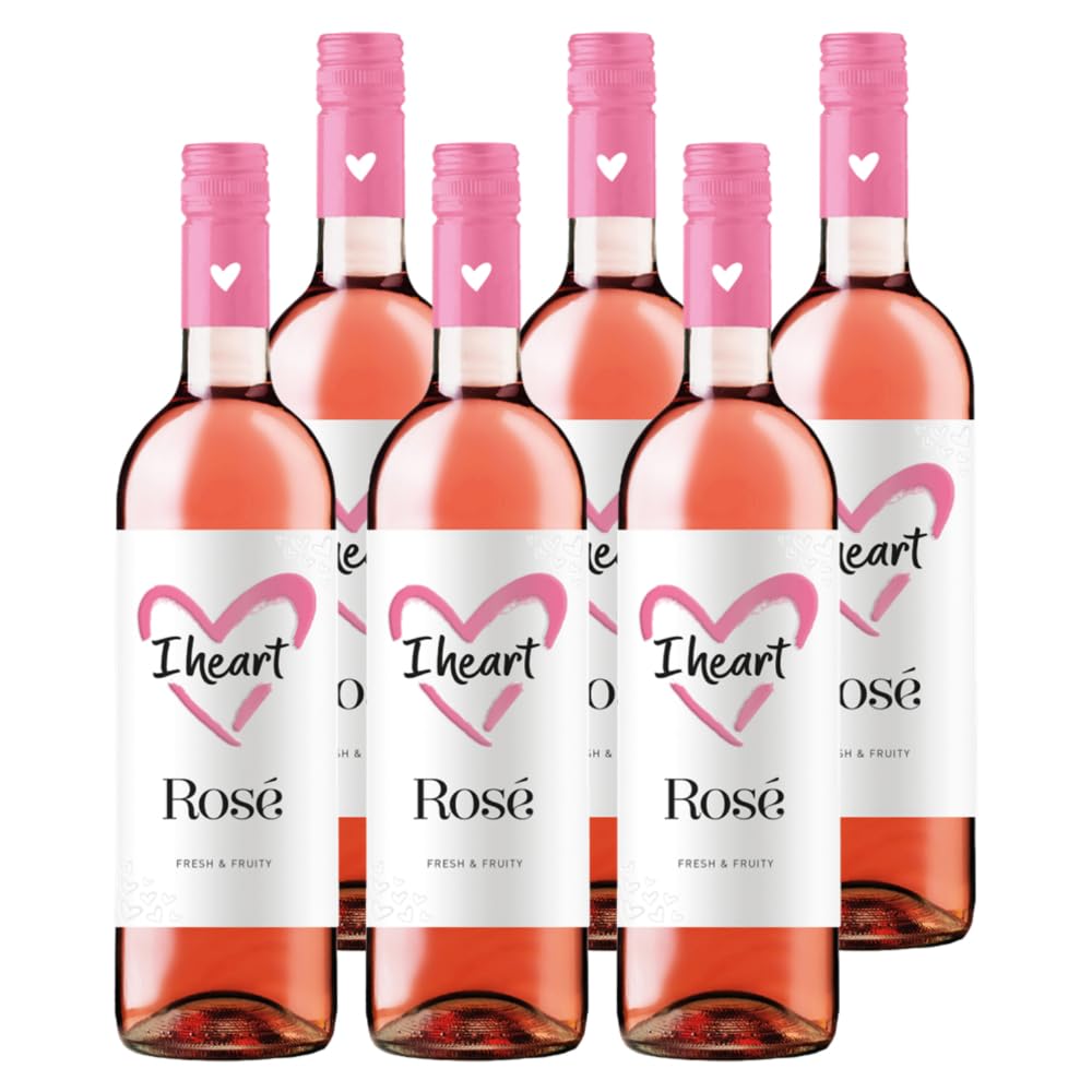 I Heart Rosé Wein 0,75 l – Zart und Fruchtig | Saftige Kirsch- und Erdbeeraromen | Erfrischend leicht und geeignet für jeden Moment