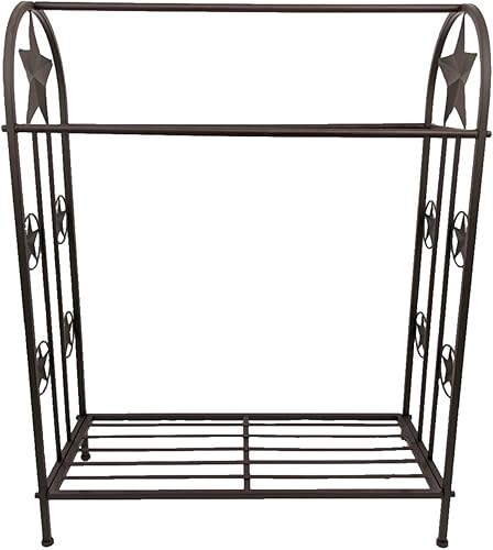 BestGiftEver Estante de metal independiente para edredón en estilo rústico occidental con estrella