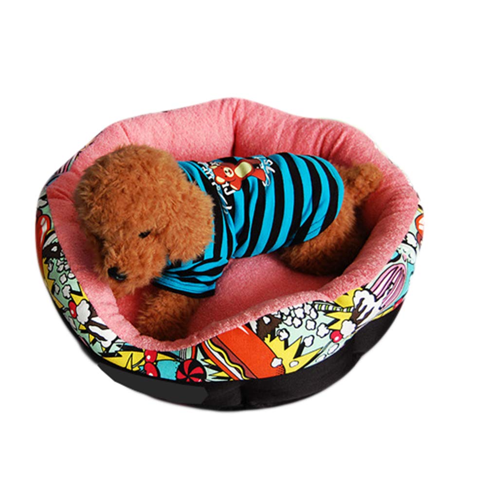 Coussin nid rond déhoussable et lavable pour chien et chat