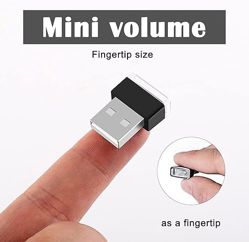 Miniatura 7 de 4 piezas de lámpara de ambiente LED USB para automóvil, luz nocturna, kit de luz de iluminación para automóvil, mini luces USB LED universales, para