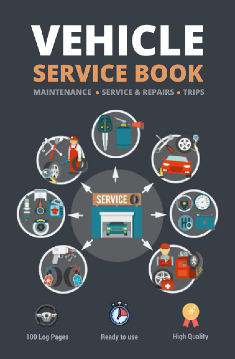 Independently published Vehicle Service Book: Track Your Car`s Maintenance, Service, Repairs, and Trips Notebook (Automobile Repairs Log Book)