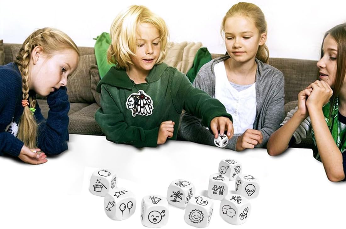 Happy Story 9 Cubes Bundle Dices - A Happy Trip Telling and Oral Language Dice 54 Images Unlimited Stories Combination Iconic Storytelling Game Imaginative Play for Kids