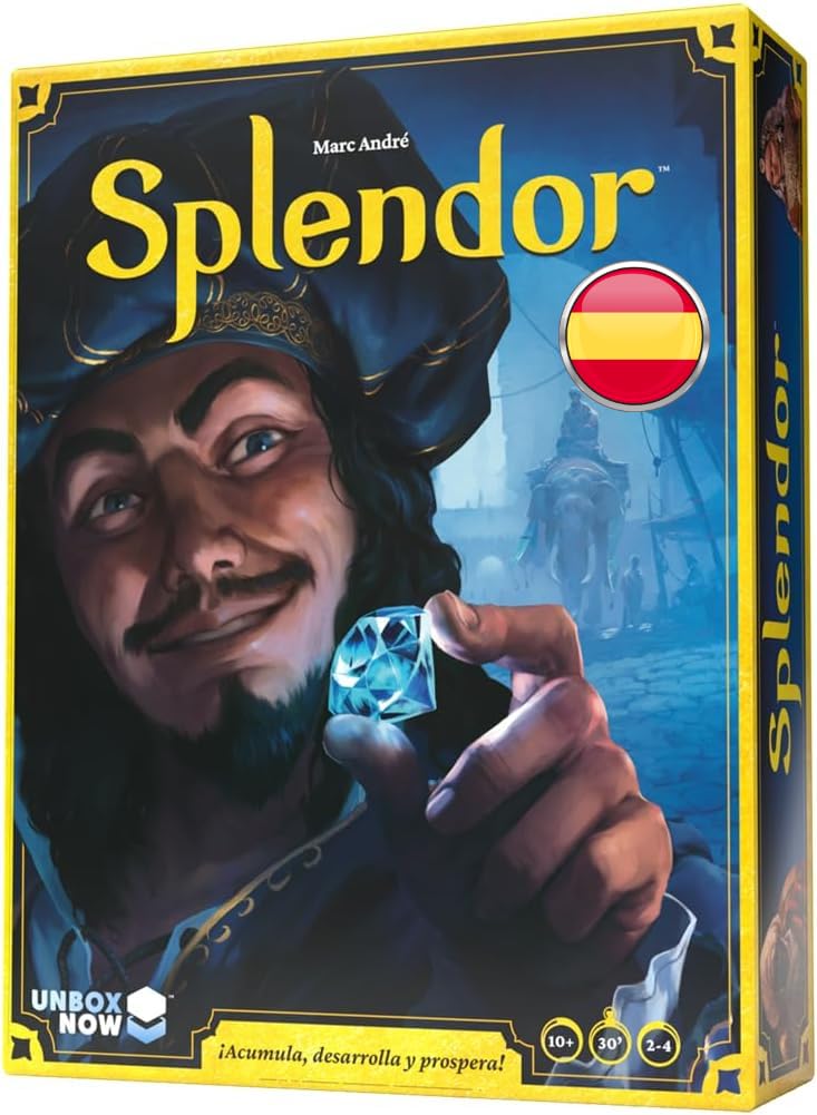 Asmodee Splendor Nueva Edición, Juego de Mesa de Estrategia y Colección de Gemas, Conviértete en un Maestro del Gremio de Mercaderes, A Partir de 10 Años, De 2 a 4 Jugadores, 30 Minutos, Español
