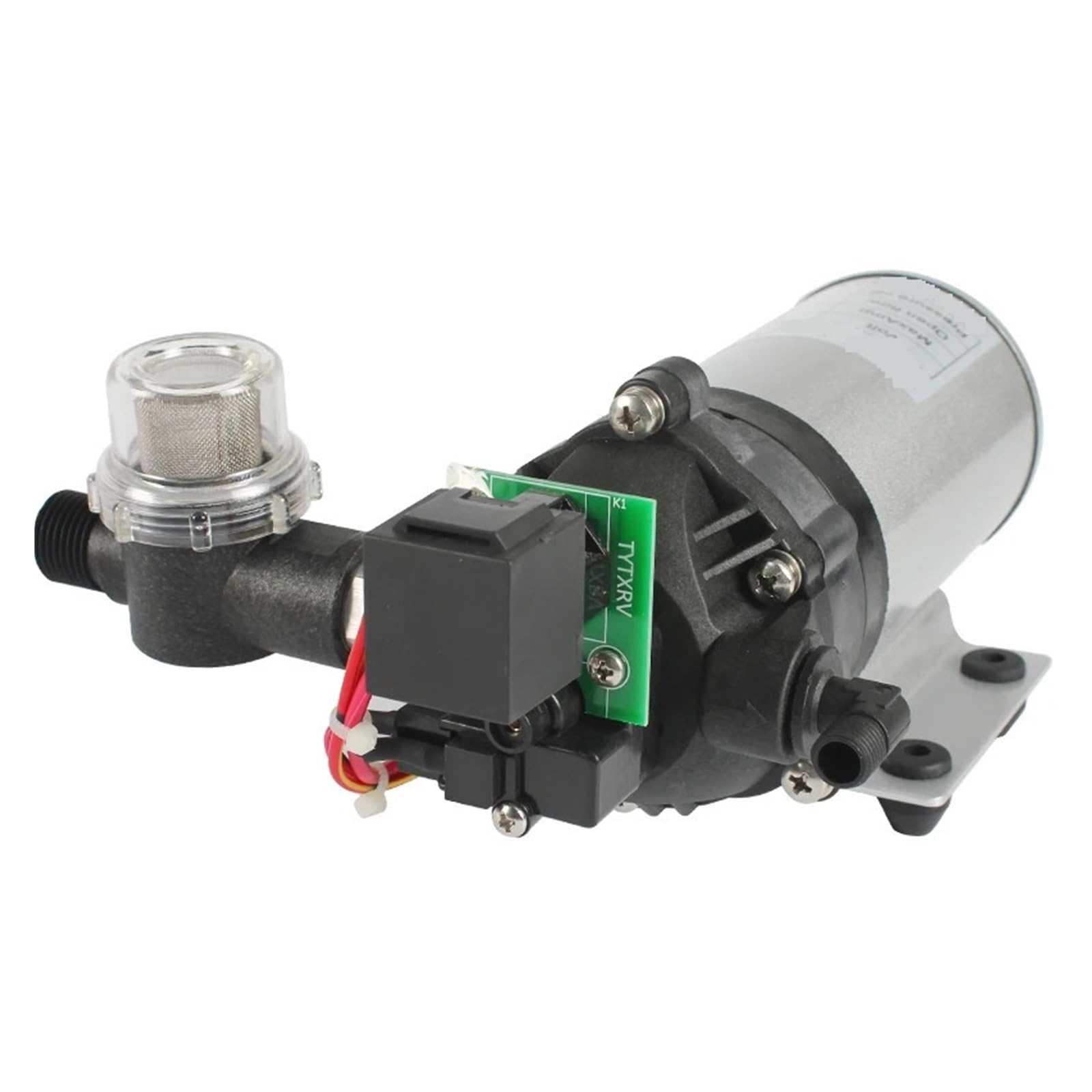 Cczrd 12V Pump With Filte 12V Silent Water Pump Pressure 10.0 L Pm Self-Priming Caravan Camper Boat Diaphragm Smooth Operation Flow Steady Reliable(12V Pump With Filte)