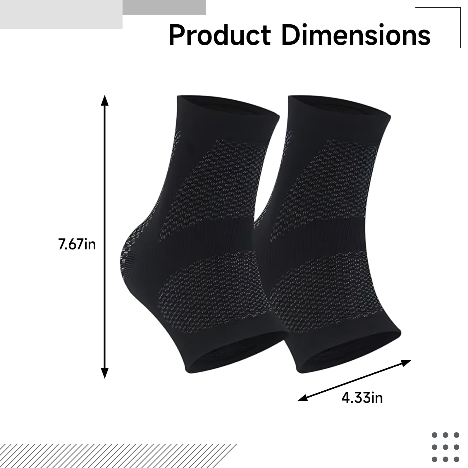Generisch Kompressions-Sprunggelenkbandage, für Sport und tägliches Gehen, mit atmungsaktivem Stoff, 6 Pairs, Modell CJDW1105