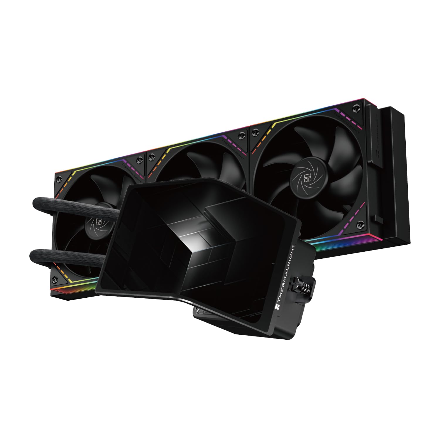 Thermalright TR Levita Vision 360 ARGB Black CPU AIO Refroidisseur sans fil Splicing Display Curved Screen avec une résolution de 2400x1080 pour AM4/AM5,Intel LGA1851/1700,écran 3D 6,67"