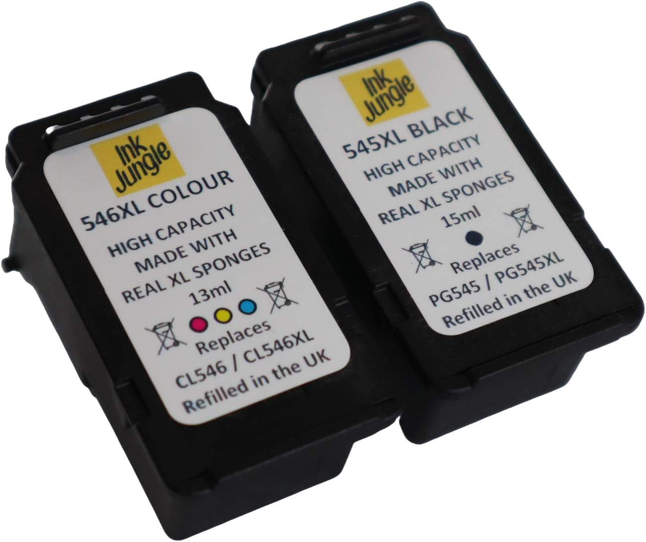 Ink Jungle PG545 XL Black & CL546 XL Colour Remanufactured Ink Cartridge For Canon PIXMA MG2950S Inkjet Printers