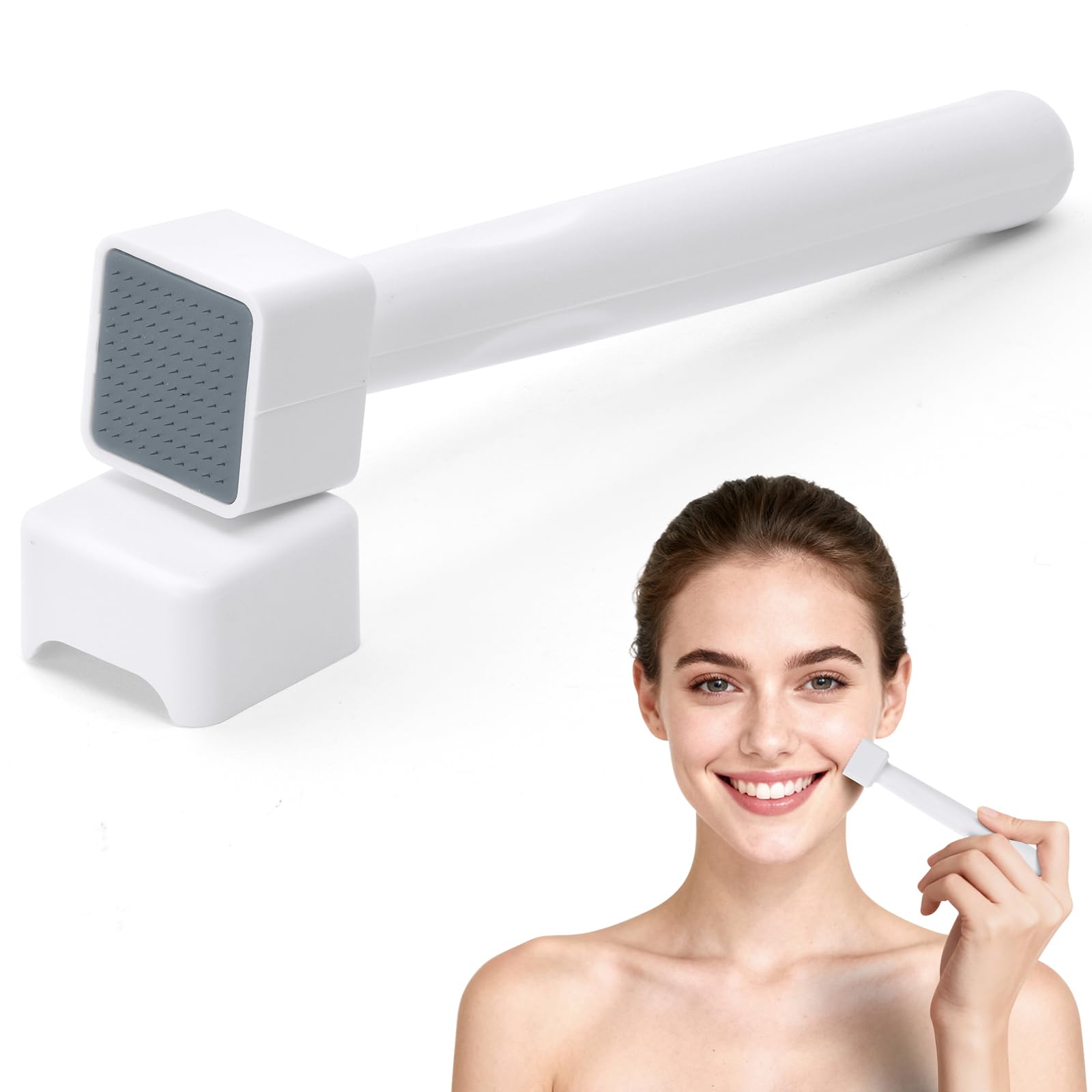 ALIIP Dermastamp 0.5mm, Derma-Stempel Microneedling mit 100 Pins, Microneedling Derma Stamp Micro Needling für Haar Bart Gesicht Körper