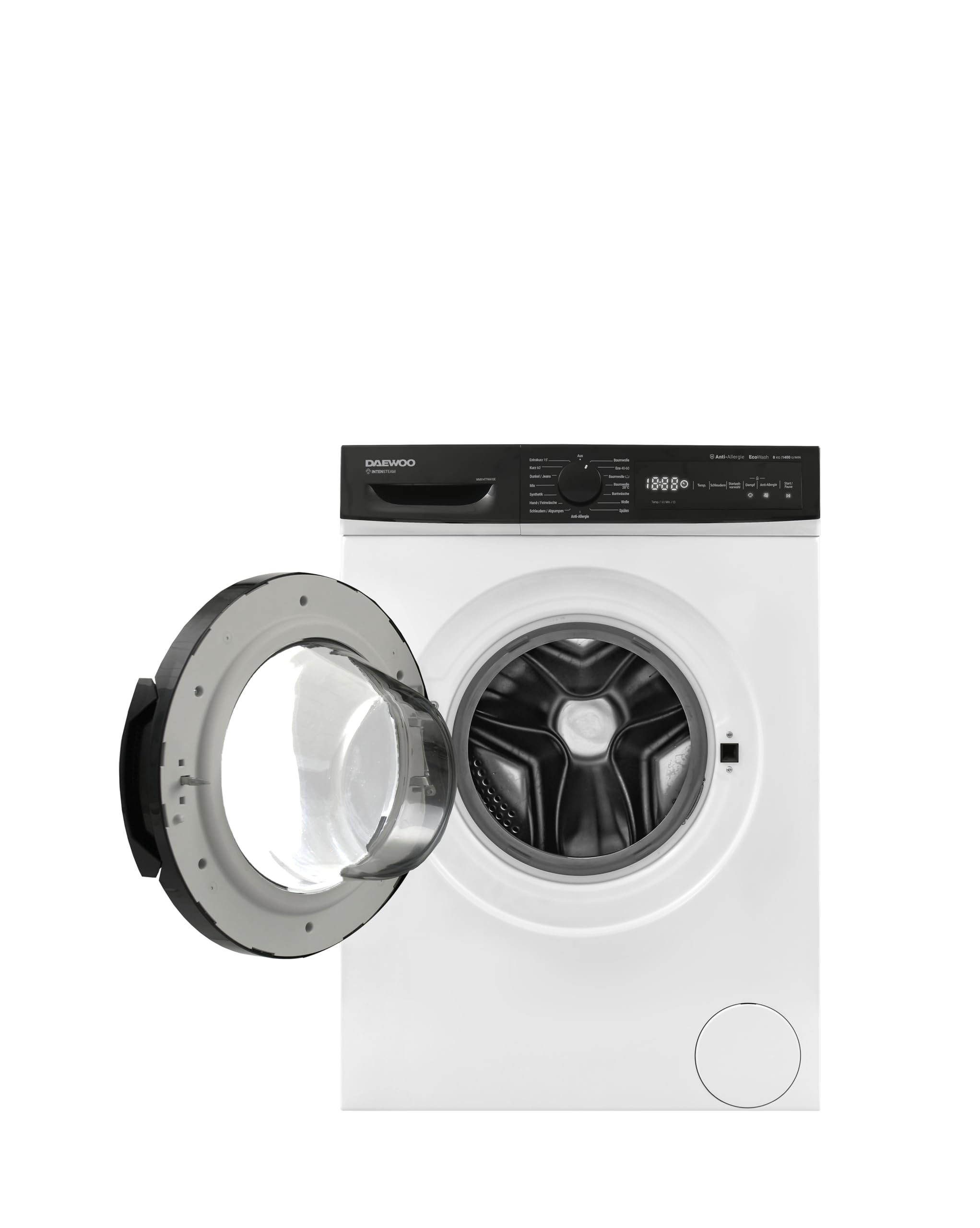 Daewoo WM814TTWA1DE Machine à laver à chargement frontal 8 kg Blanc/Noir