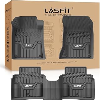 LASFIT Floor Mats for Nissan Altima 2024 2023 2022 2021 2020 2019, All Weather TPE Car Mats Custom Fit Floor Liners, 1st & 2nd Row, Black