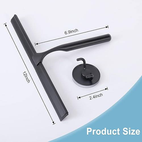 Miniatura 6 de LUXEAR Escobilla de ducha, escobilla de 12 pulgadas para puerta de cristal de ducha, escobilla de acero inoxidable multiusos para baño, puertas de