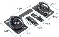 Vista 3 de Renovators Supply Manufacturing Door Lock Latch 6.5 in. Black Wrought Iron Gate Latch Garage Barn Door Lock with Mounting Hardware