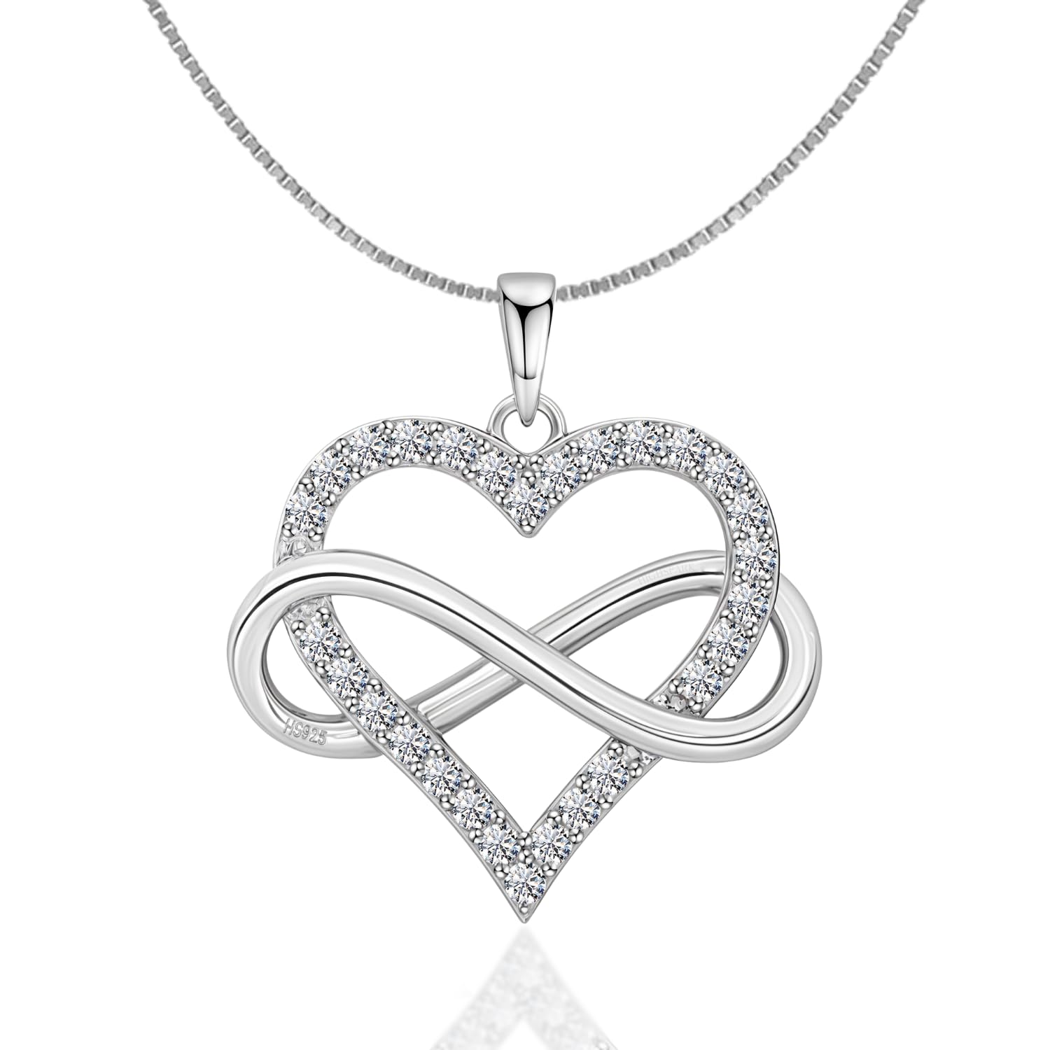 See full amazon price history chart for HIGHSPARK 925 Silver Infinity Heart Pendant Necklace | 92.5 Sterling Silver & Stunning Shine | Infinity Heart Everlasting Endless Love | Lovely Gift For Women & Girls - Silver HIGHSPARK 925 Silver Infinity Heart Pendant Necklace | 92.5 Sterling Silver & Stunning Shine | Infinity Heart Everlasting Endless Love | Lovely Gift For Women & Girls - Silver (B09T3Q7WTY) Amazon Price History, Amazon Price Tracker