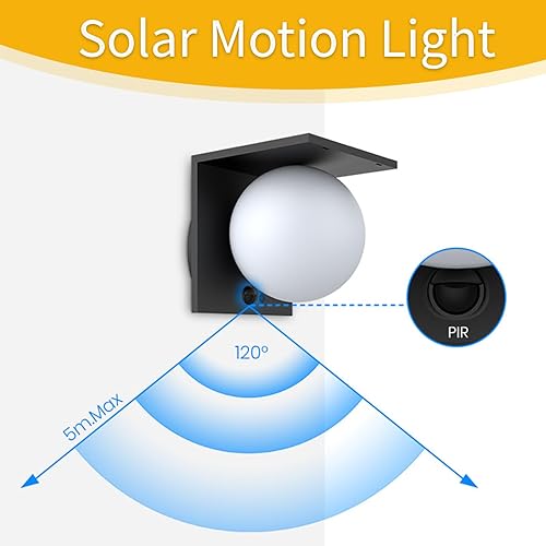 Miniatura 6 de Luces solares para exteriores, 4000 K con sensor de movimiento del atardecer al amanecer, luz solar con 4 modos, IP54 impermeable, lámpara de