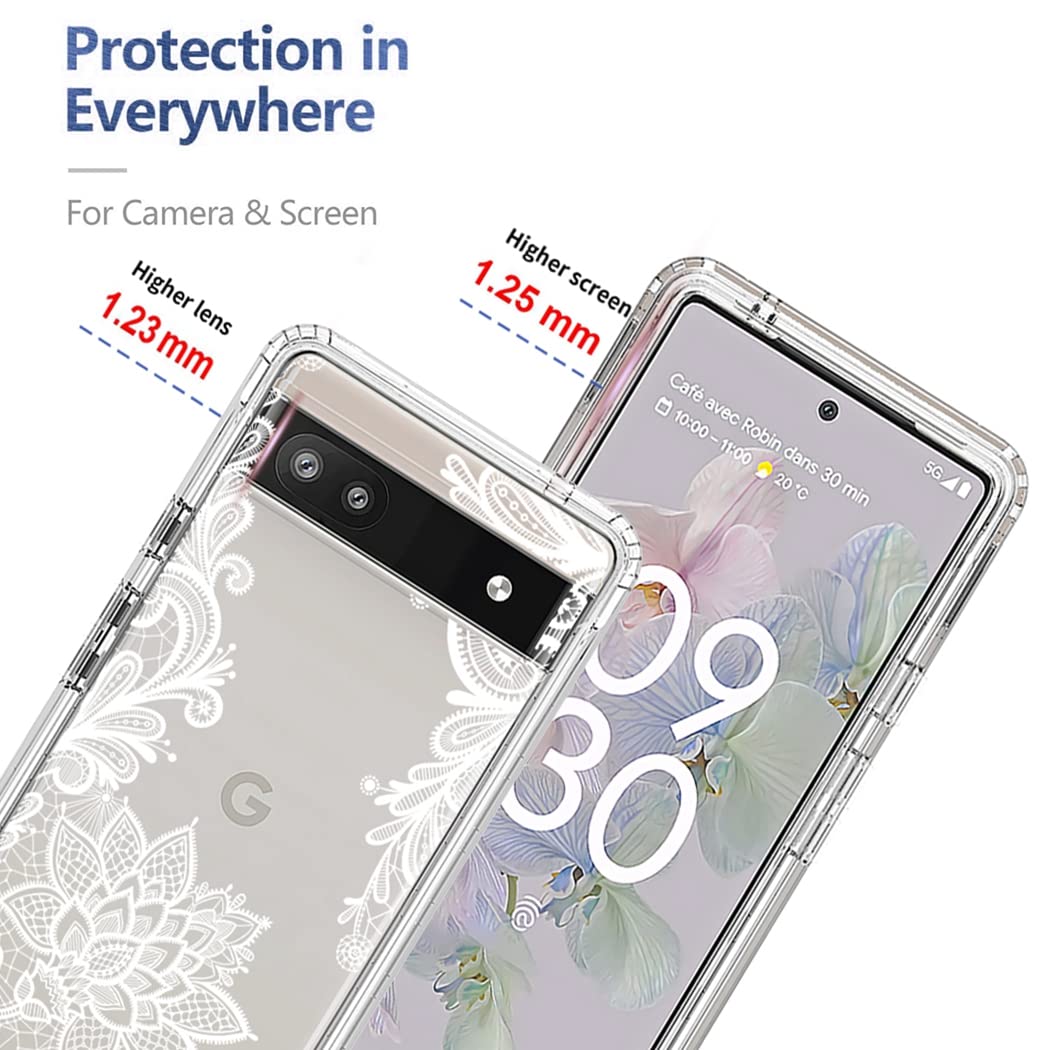 Yerebel Custodia Per Pixel 6A/ (Not Fit Pixel 6) GX7AS Con Vetro