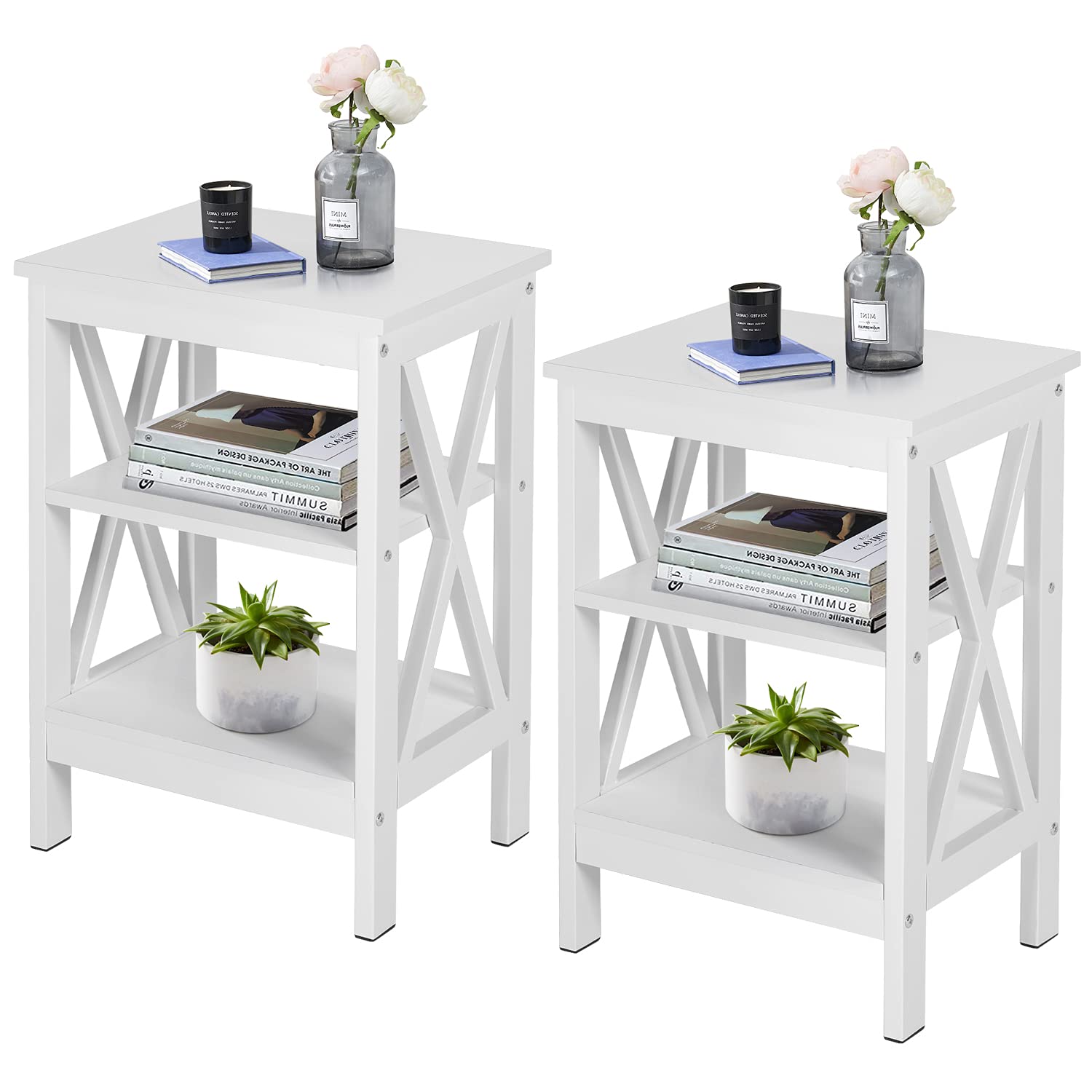 Buy VECELO Table Living Room Bedroom Furniture, Engineered Wood, Pearl