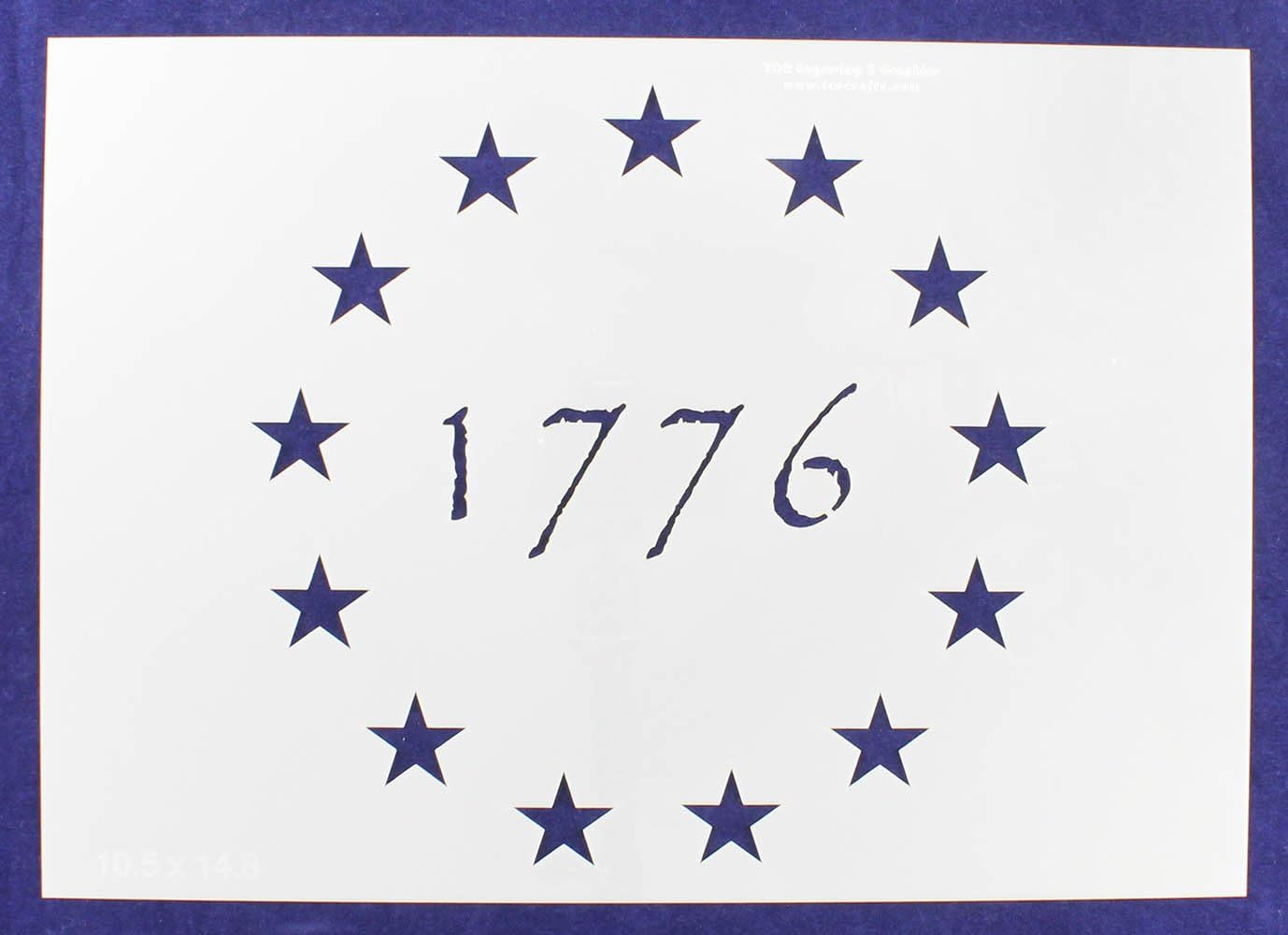 13 Star Revolutionary Field (1776) Stencil 14 Mil -10.5 Inch H x 14.8 Inch W - Painting/Crafts/Templates