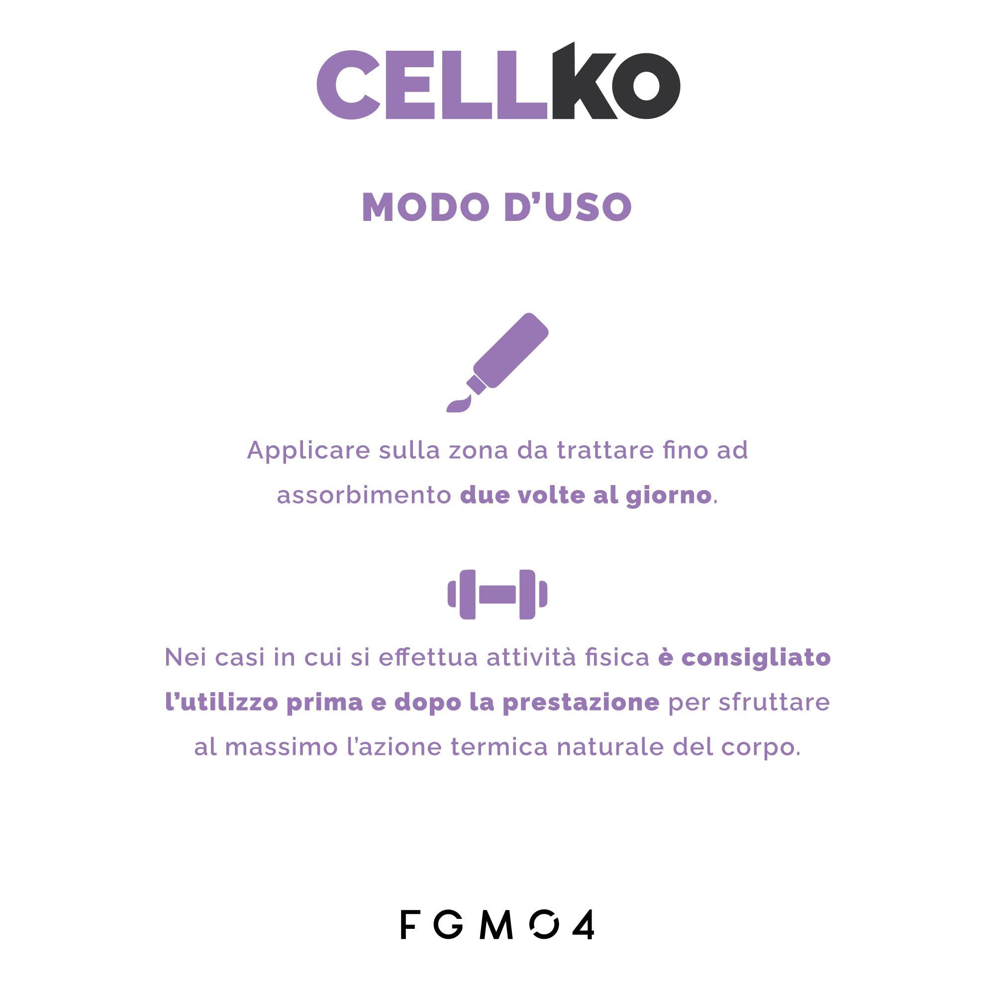 FGM04 CellKO Gel Anticellulite Donna con Caffeina 200 ml | Dermatologicamente testato, nickel test, caffeina, escina, diosmina, esperidina e uso su pancia, cosce, glutei.