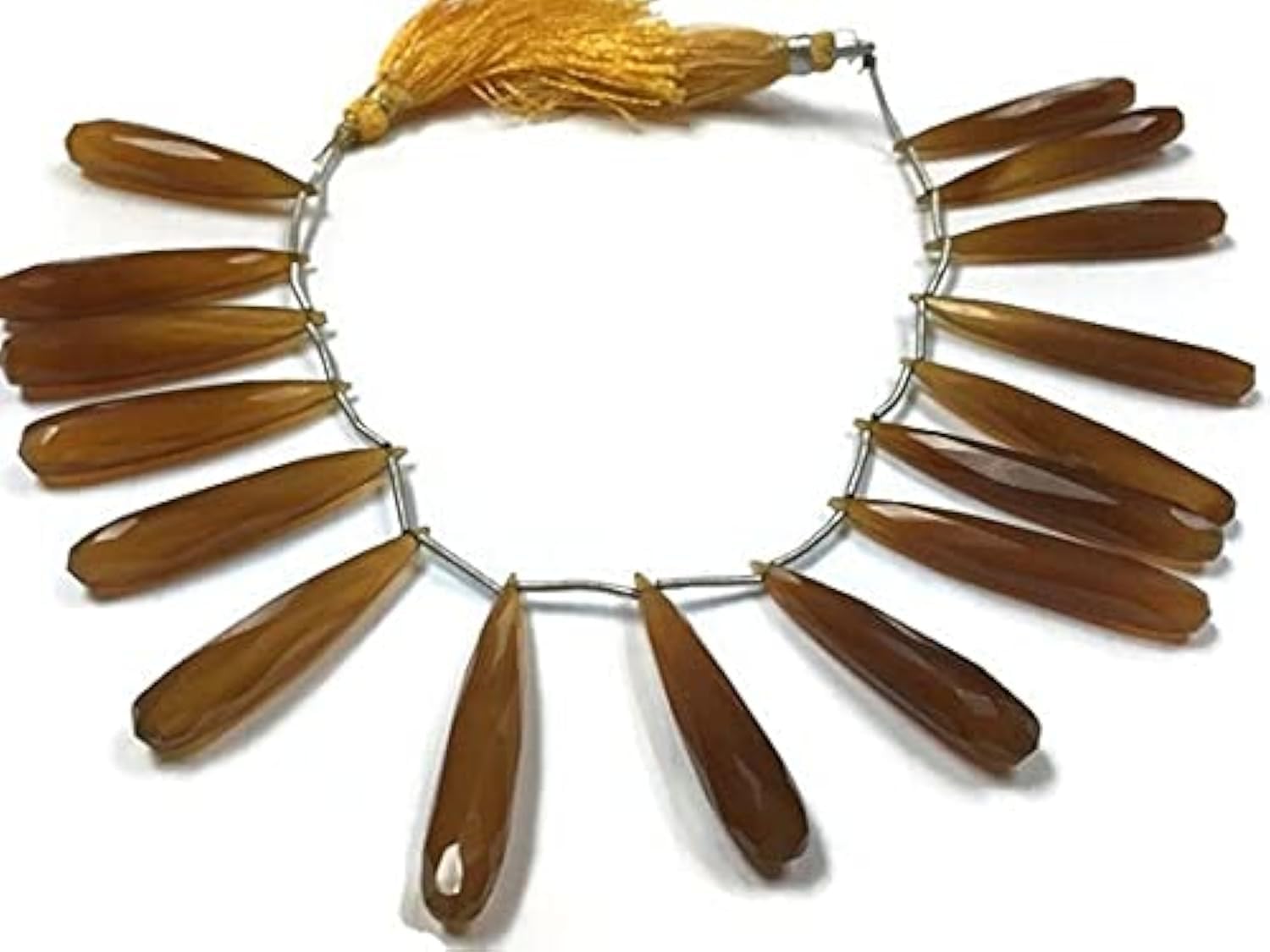 Chalcédoine brune briolettes allongées de 37-40mm pour remplacer vos perles ternes sans éclat