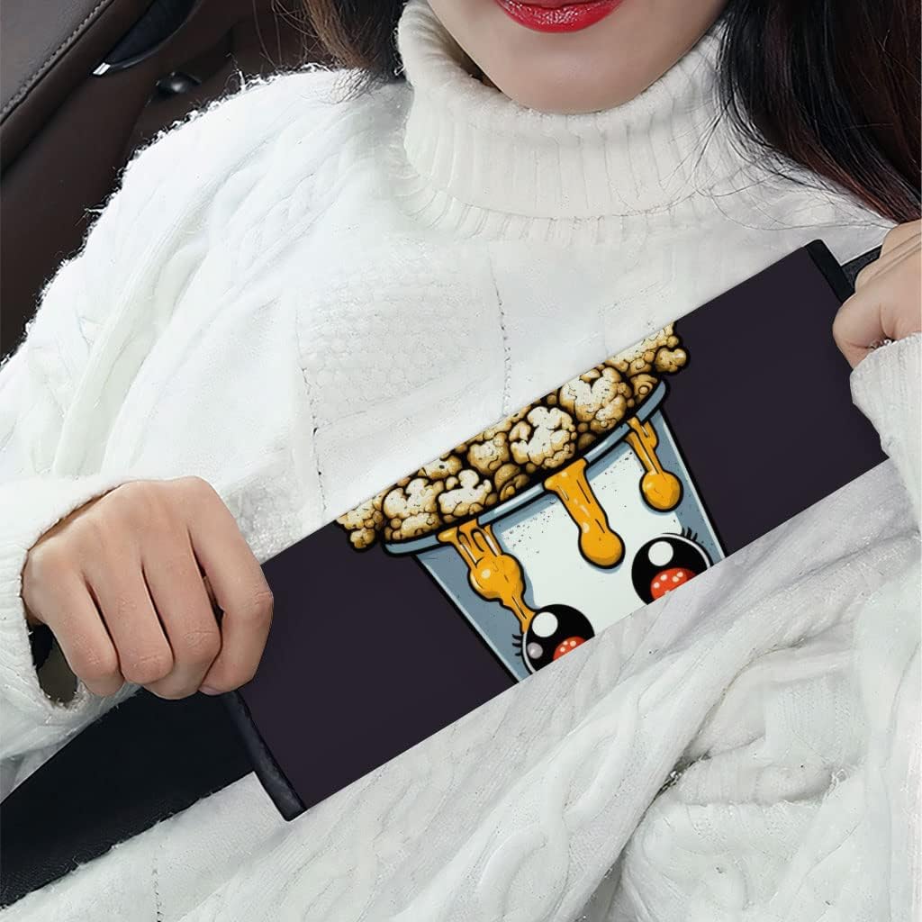 Cool Popcorn Car Seat Belt Pads - Cute Design Seat Belt Covers - Cool Art Seat Belt Covers