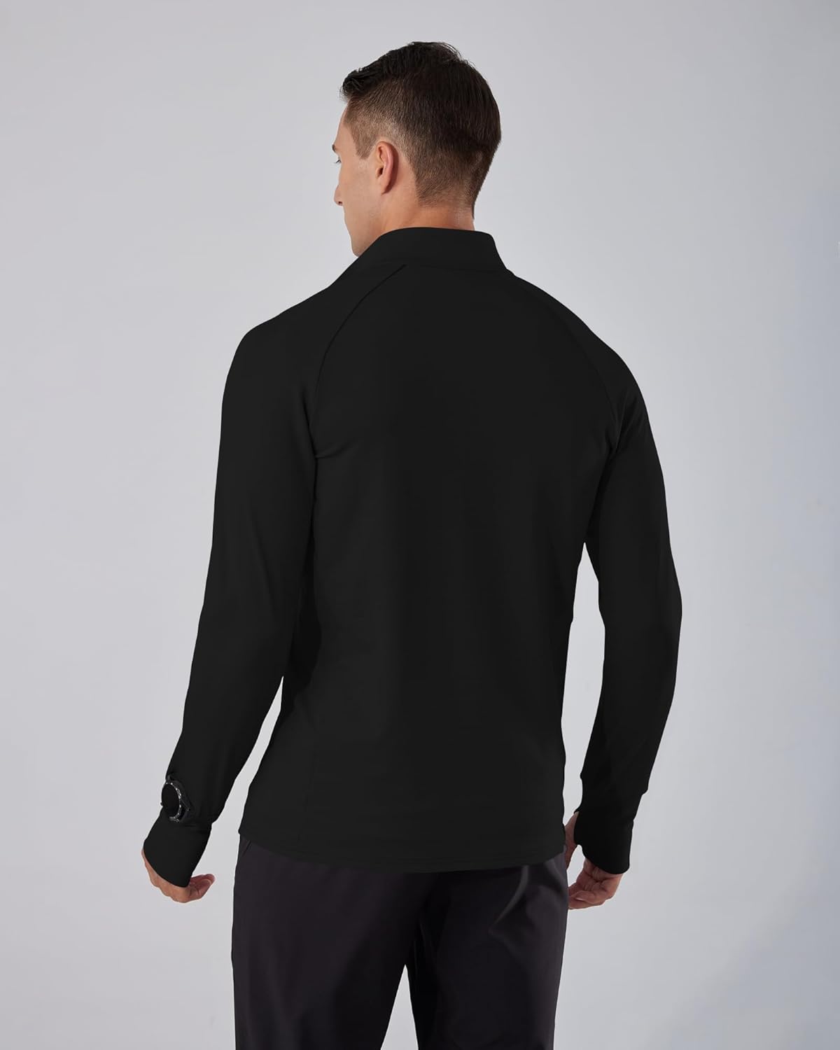 Locachy Men's Lightweight Quick Dry Athletic Jacket Full Zip Stand Collar Running Workout Performance Shirt - Image 2