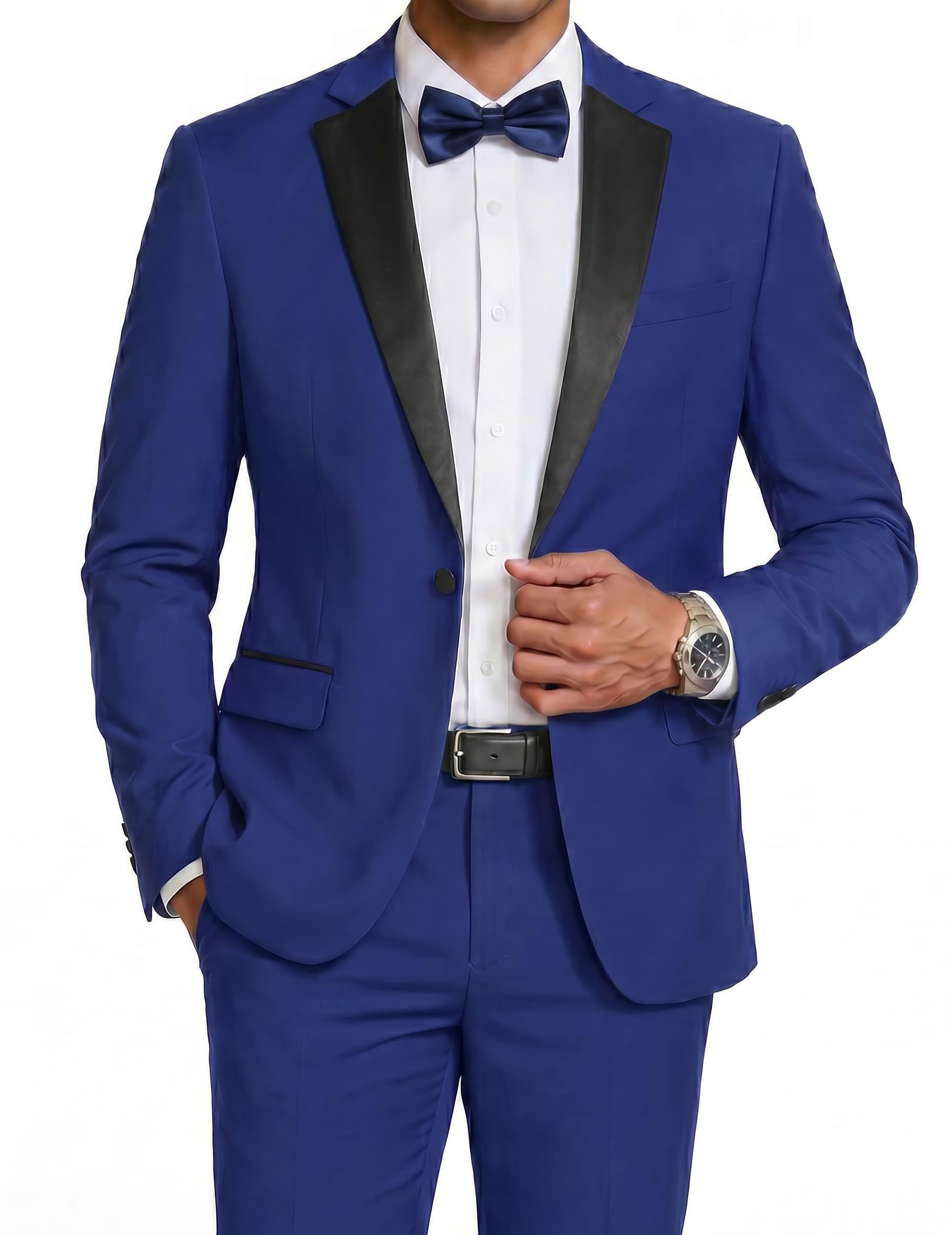 COOFANDY Set da smoking da uomo, slim fit, 2 pezzi, con un bottone, giacca, pantaloni, per matrimoni, cene, balli