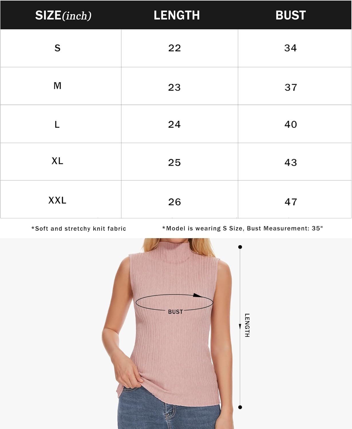 Women Sleeveless Mock Neck Sweater Tops Casual Knit Tank Fashion Slim Fit Trendy Lightweight Pullover - Image 6