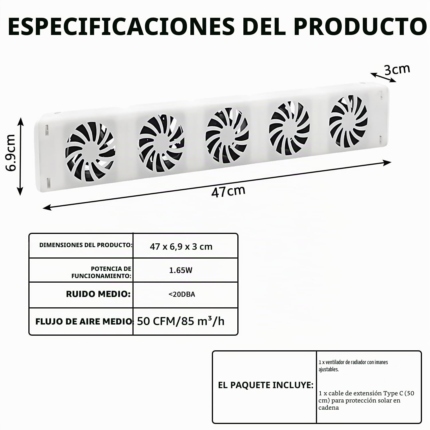 Radiador, ventilador, monoconjunto, radiador, ventilador 5.0, ventilador de calefacción, ventilador de calefacción inteligente para calefacción y sub-calefacción, funcionamiento silencioso, para