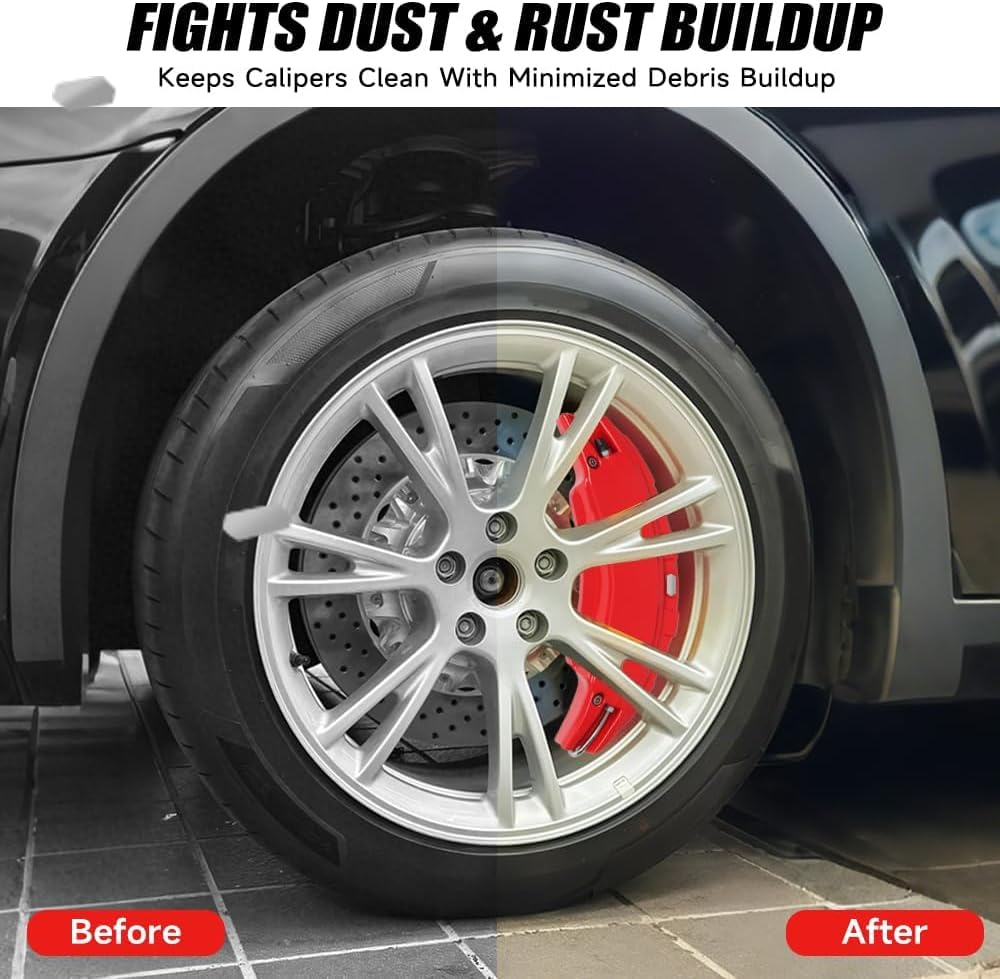 4 Pezzi Copripinze Freno Lega di Alluminio Adatti per Audi A4 B9 2016-2024, Accessori Sistema Frenante Sportivo Protezione Pinze,A