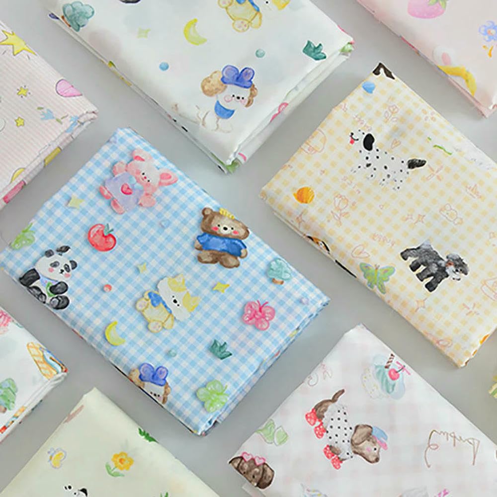 Tela de gasa estampada con animales dibujos animados algodón