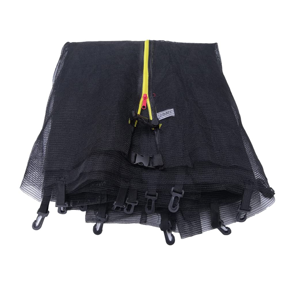 TEQIN Trampoline Net Replacement, Trampoline Enclosure Net Only with Zipper & Buckle, Safety Net for Most Trampolines with Round Frames 10ft - 6 Poles - 3.06 Meter