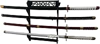 Vista 1 de Soporte para espada Katana - Soporte de pared para espada samurái de 4 niveles, soporte de exhibición de espadas Wakizashi Tanto Wakizashi Tanto