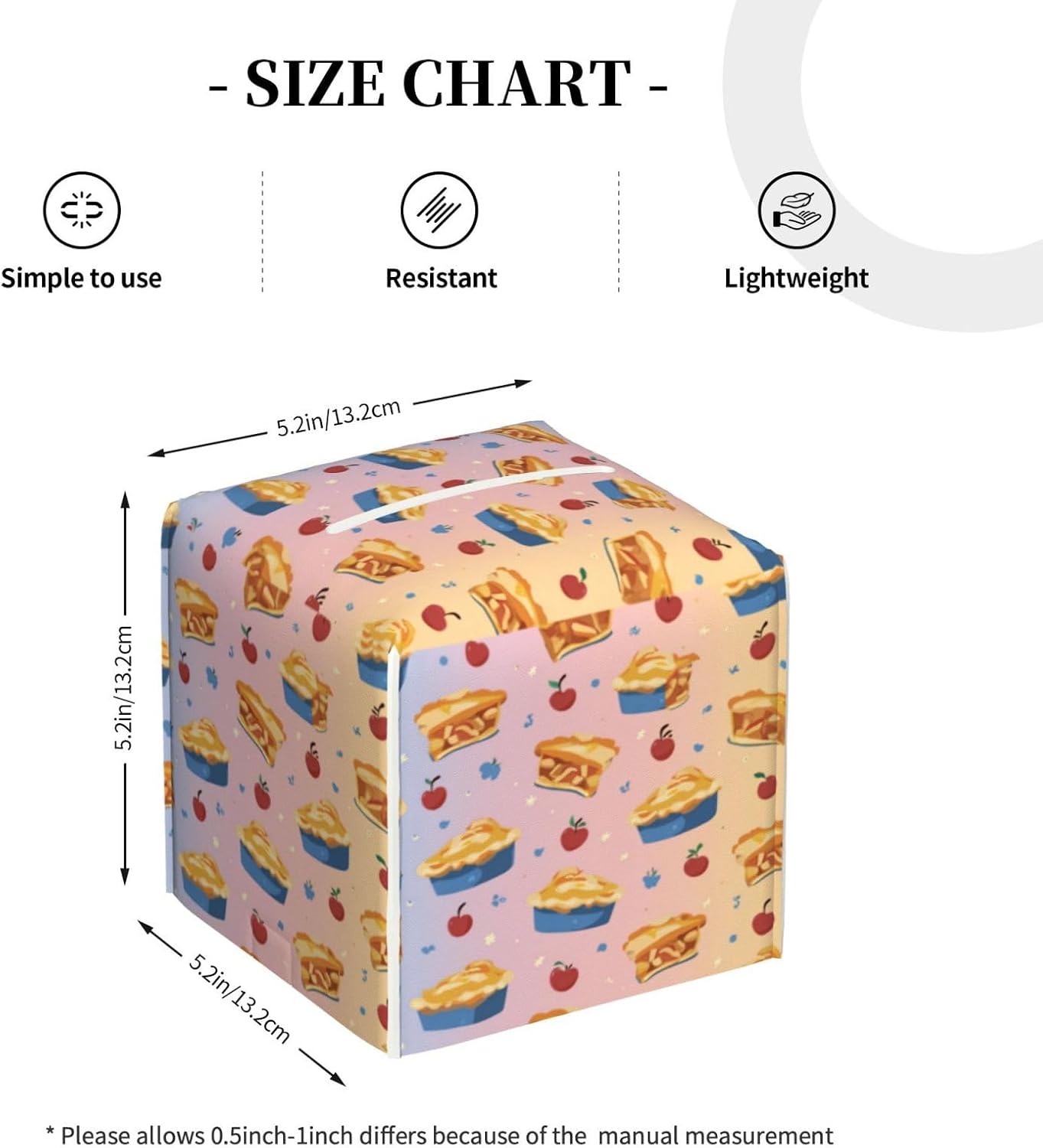 Cake Food Yummy Dessert Tissue Box Cover Square, Waterproof Leather Tissue Box Holder Portable Dispenser Modern Home Decoration for Bathroom Car Nightstand Vanity image 2