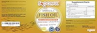 Vista 3 de Spoonful Mini Aceite de Pescado Omega 3, Certificado iFOS, 1290 mg por Porción, 120 Cápsulas Blandas Perlas, Cápsulas de Tamaño Pequeño Fáciles