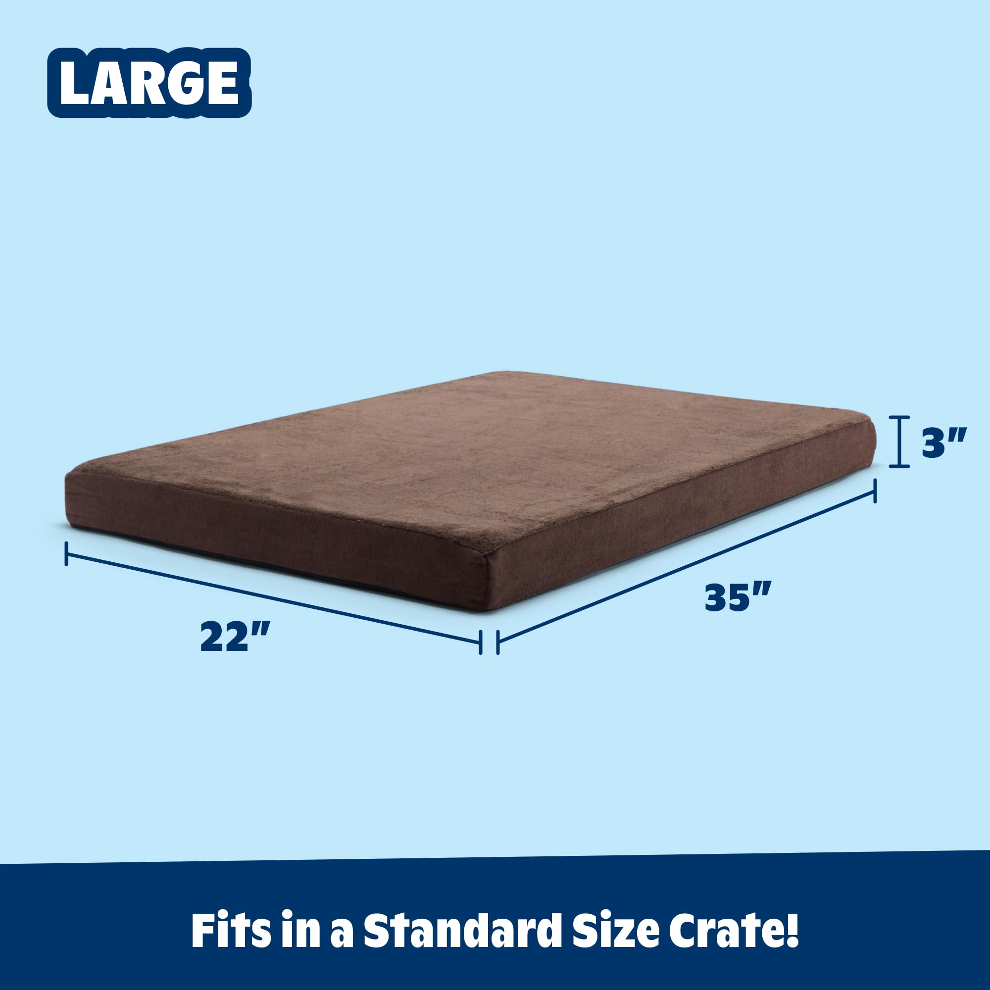 Barkbox Orthopedic Dog Bed with Memory Foam, Premium Comfort for Dogs and Puppies, Dog Bed for Joint Relief and Restful Sleep, Durable and Easy to Clean - Espresso, Large