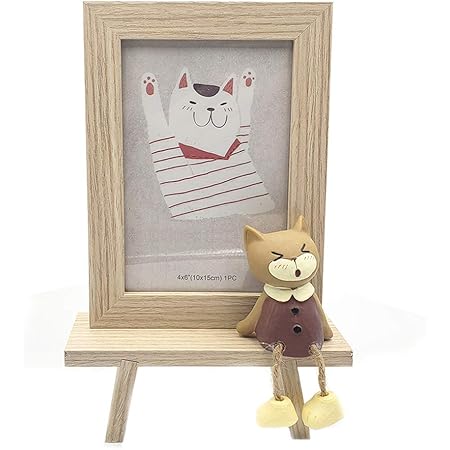 Amazon 写真立て かわいい 猫付き おしゃれ 卓上用 フォトフレーム 誕生日 お引越し 祝い プレゼント ランスー フォトフレーム