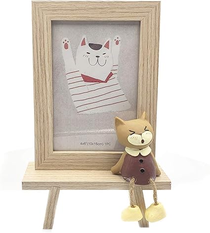 Amazon 写真立て かわいい 猫付き おしゃれ 卓上用 フォトフレーム 誕生日 お引越し 祝い プレゼント ランスー フォトフレーム