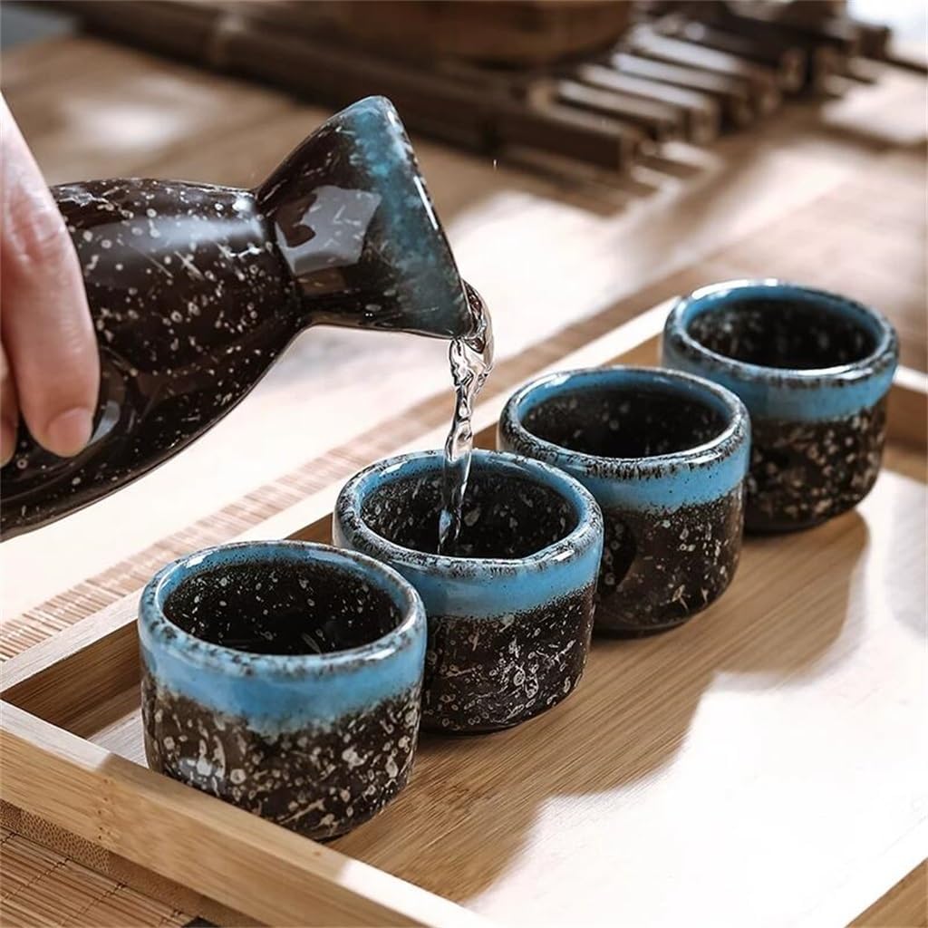 Restaurant wine pot ceramic sake wine set commercial small wine bottle wine cup yellow wine distributor