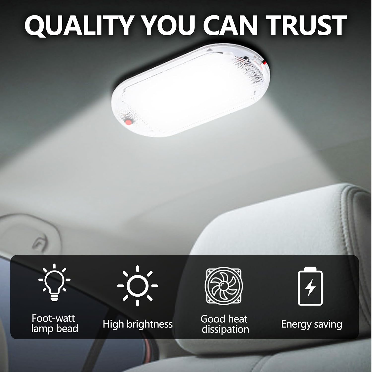 wuyaoyao 2PCS Dome Light for RV Interior, 60 LEDs Ultra Bright RV Ceiling Light with Switch Control, Car 12V LED Light, Universal RV Interior Lighting for Car Van Truck Camper Boat