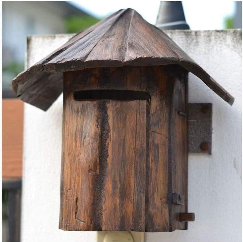 郵便ポスト 防水 木製無垢材 レトロデザイン 屋外壁掛け式 苦情ボックス兼用 家庭・別荘用