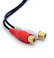 Vista 4 de Cable divisor estéreo de 0.138 in hembra a doble RCA Phono Stereo Cable 3.5 Jack Socket a 2RCA adaptador de audio Cable extensor 8 pulgadas/7.9 in