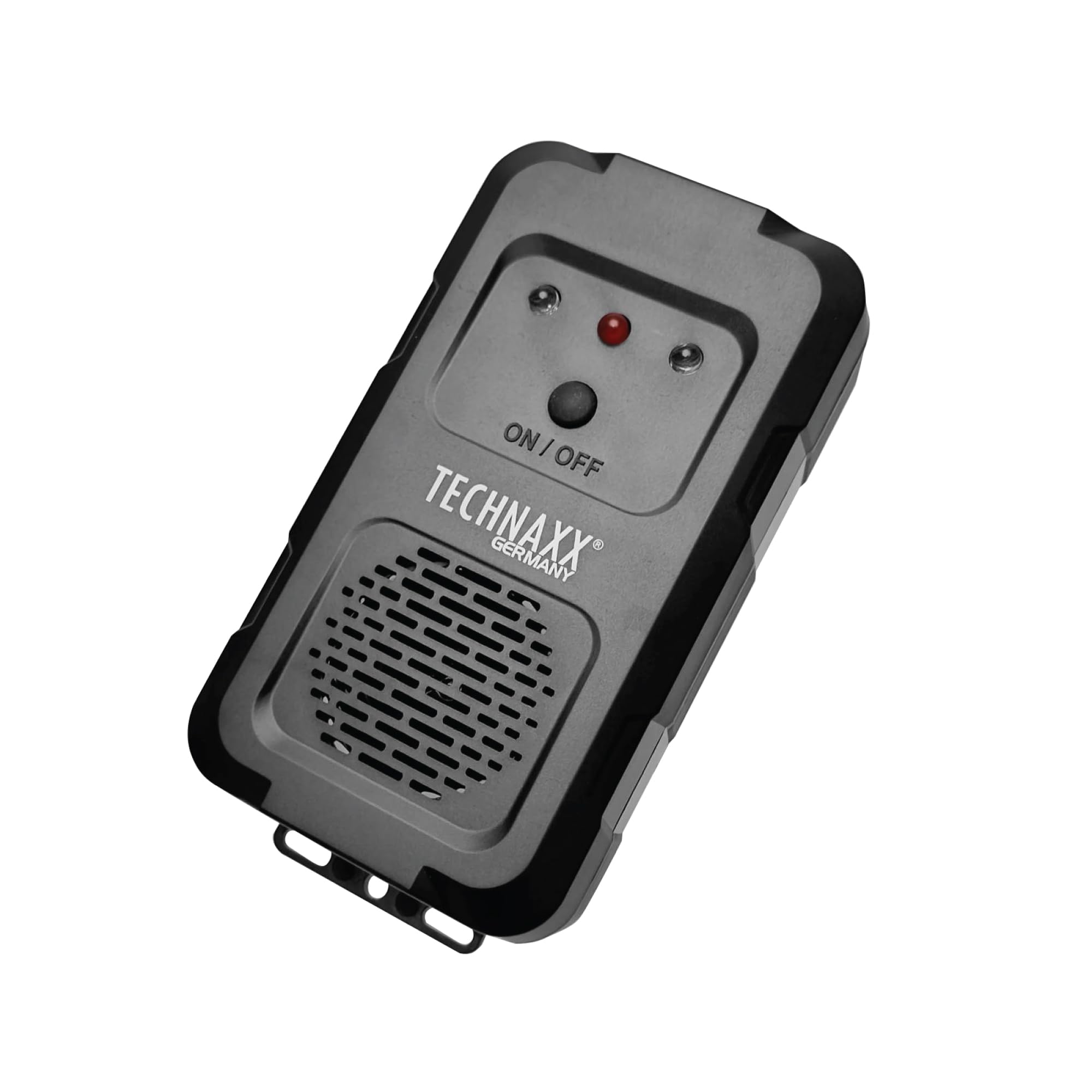 Technaxx Ultrasonic Marten and Rodent Repellent TX-368 with LED Flash, 12–24 kHz Frequency, 20 m² Range, Battery or 12V Car Power, Pest Deterrent for Car, Attic, Gazebo, Carport