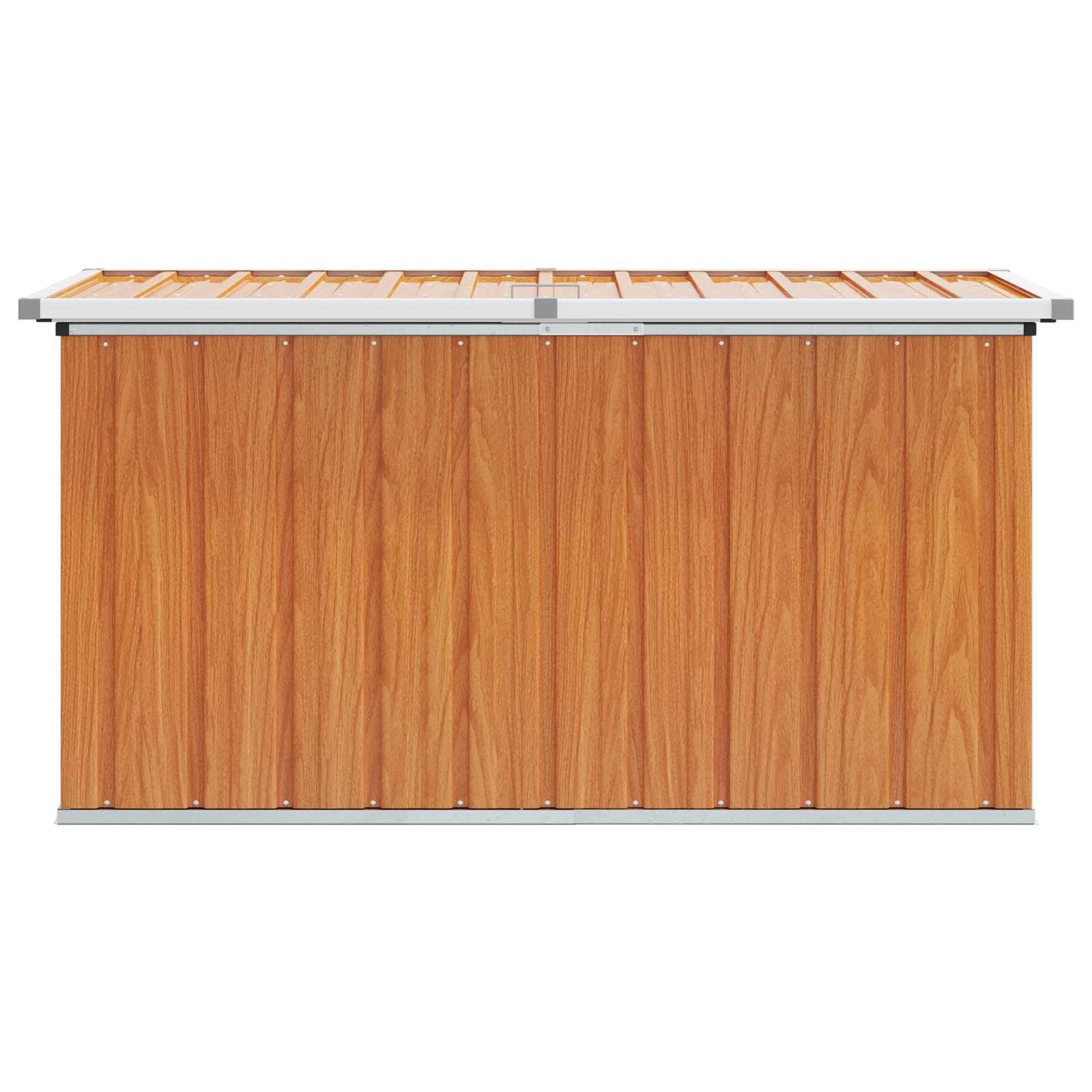 Scatola portaoggetti in legno per esterni, in acciaio zincato, 129 x 67 x 65 cm, resistente alle intemperie, con coperchio ribaltabile, versatile per giardino, balcone, terrazza e come
