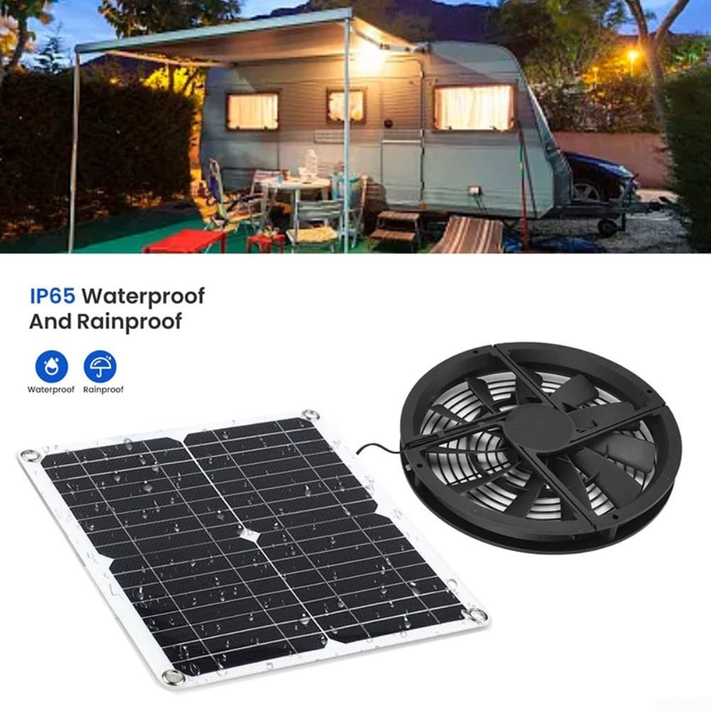 Kit ventilateur panneau solaire 12W 12V pour évents de toit poulailler serre