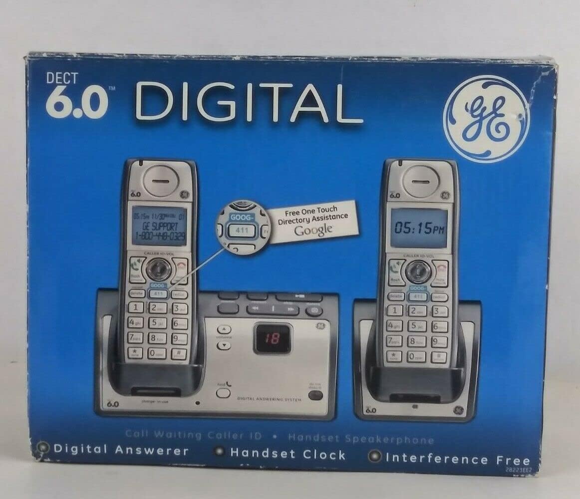 GE DECT 6.0 Advanced Silver Cordless Phone with Goog411, CID, ITAD