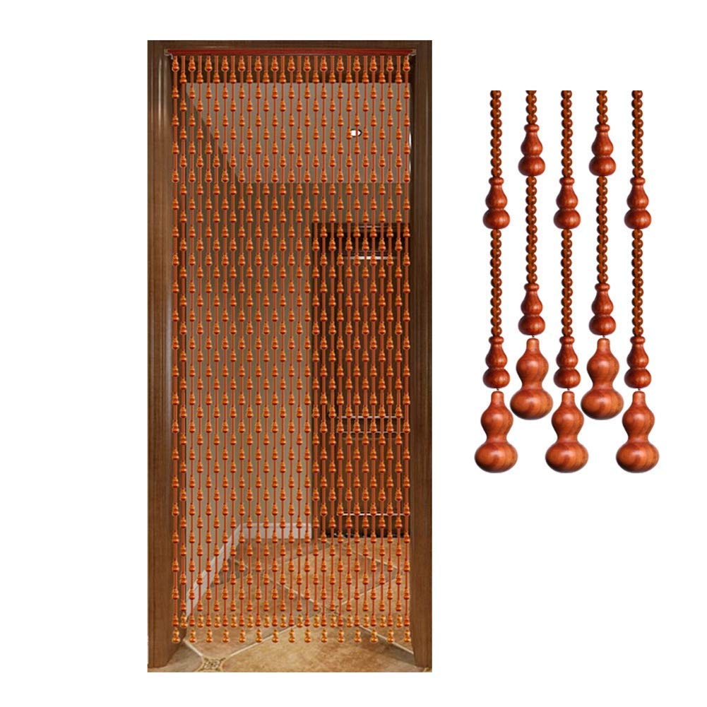 Rideau de perles en bois pour habiller un passage de porte chaleureux